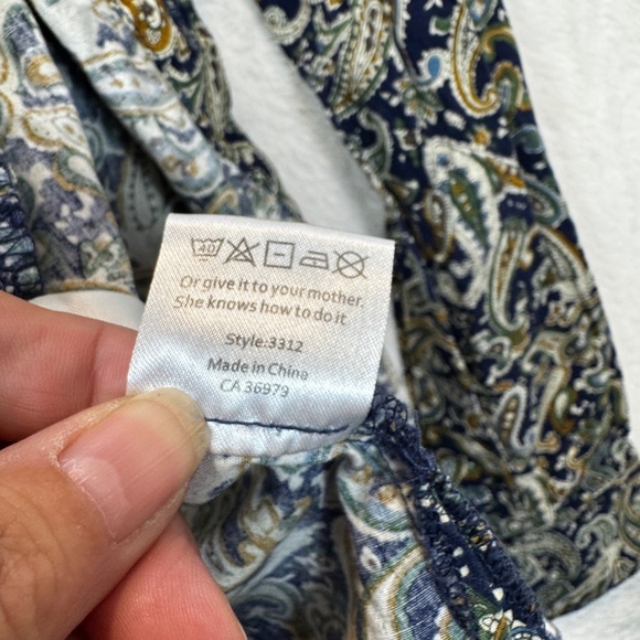 Revolution Dress Shirt Mens Size Large Paisley Dress Shirt Preppy 70s Long Sleev - Picture 4 of 12